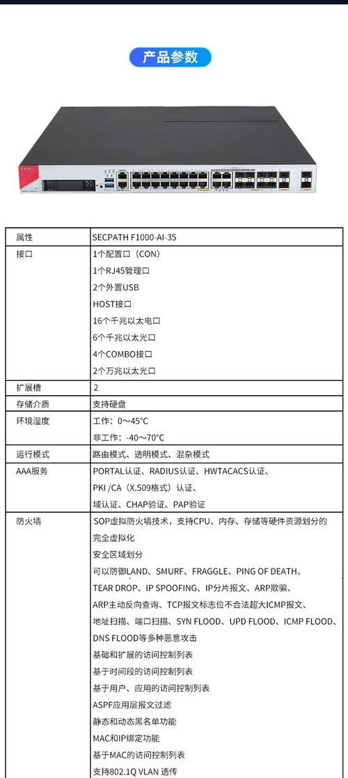 H3C SecPath F1000-AI 35企業級防火墻 以23999元享專業計算機軟件技術服務